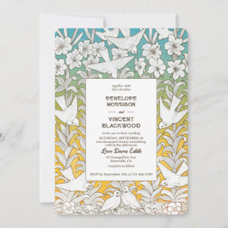 Vintage Dove Love Wedding Invitation