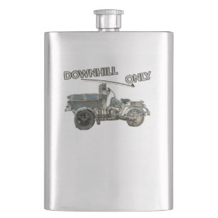 Vintage Downhile Motorcycle Hip Flask