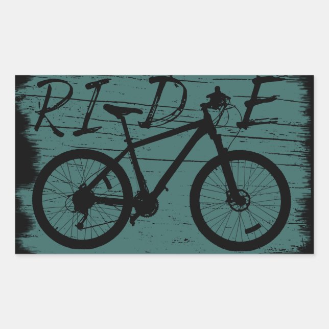 Vintage Downhill MTB - Ride Mountain Bike Rectangular Sticker (Front)