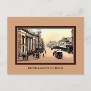 Vintage Downtown Auckland New Zealand Postcard