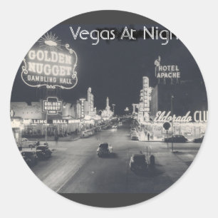 Vintage Downtown Las Vegas Classic Round Sticker