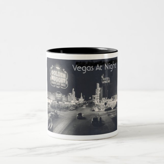 Vintage Downtown Las Vegas Two-Tone Coffee Mug (Center)