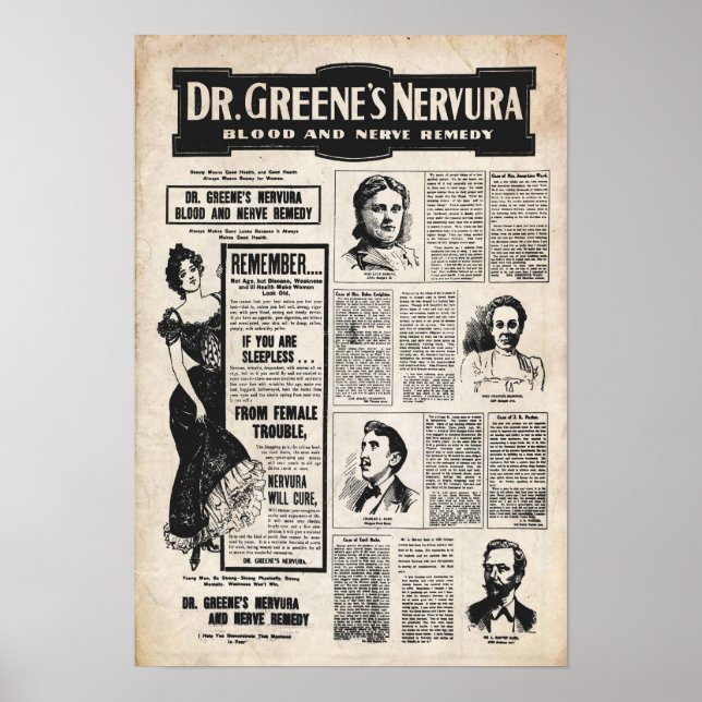 Vintage Dr Greene Nervura Poster (Front)