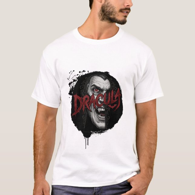 Vintage Dracula Gothic Vampire T-Shirt (Front)