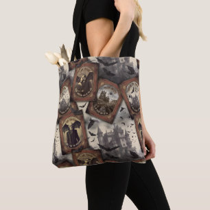 Vintage Dracula Halloween Gothic Vampire Bat Tote Bag