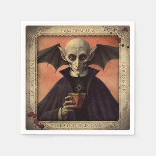 Vintage Dracula Halloween Napkins Spooky Dinner