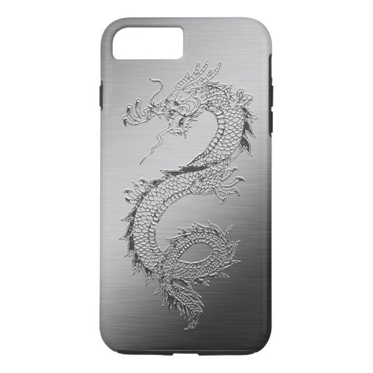 Vintage Dragon Brushed Metal Look iPhone 7 Plus Case