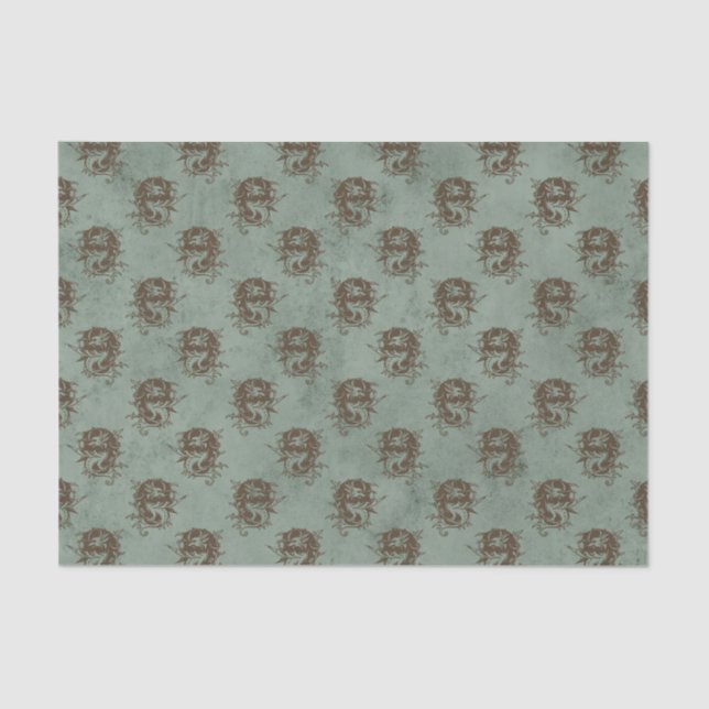 Vintage Dragon Pattern Tissue Paper (Front)