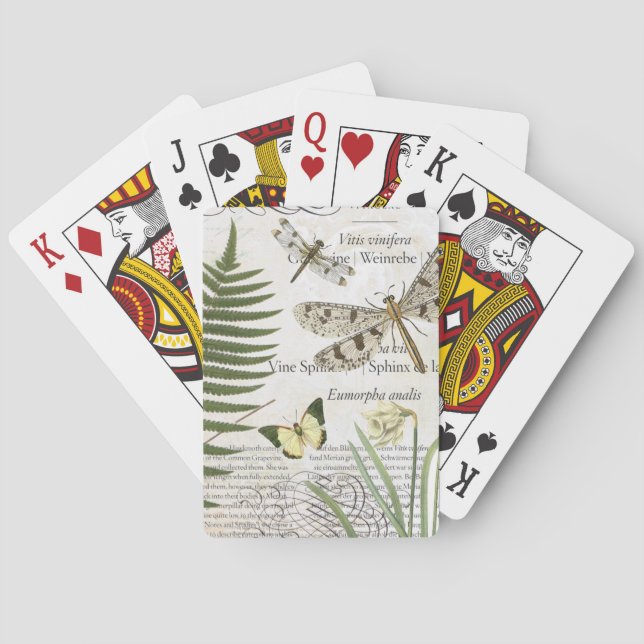 Vintage Dragonflies deck of cards (Back)