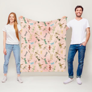 Vintage Dragonflies Series Design 3 Fleece Blanket