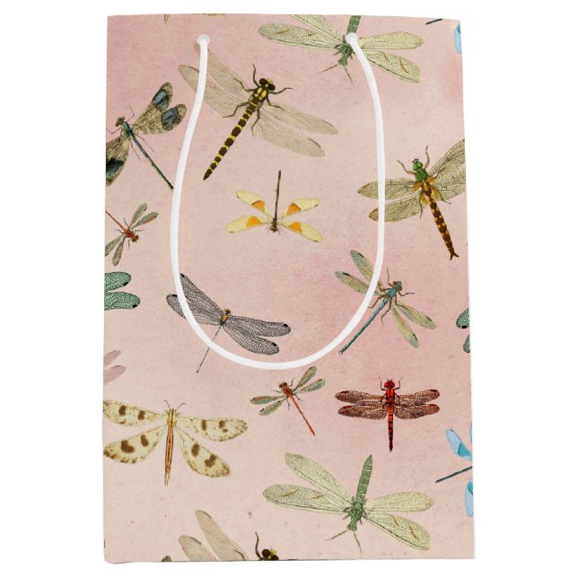 Vintage Dragonflies Series Design 3 Medium Gift Bag (Front)