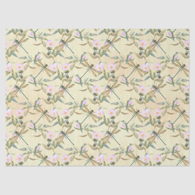 Vintage Dragonflies Series Design 8 Tissue Paper (Front)