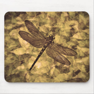 Vintage Dragonfly Art Mouse Mat