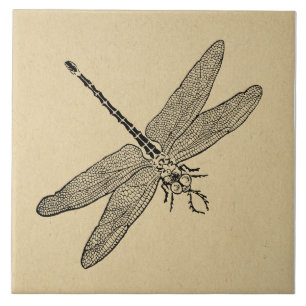 Vintage Dragonfly Art Tile
