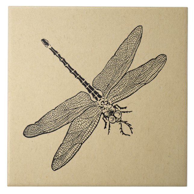 Vintage Dragonfly Art Tile (Front)