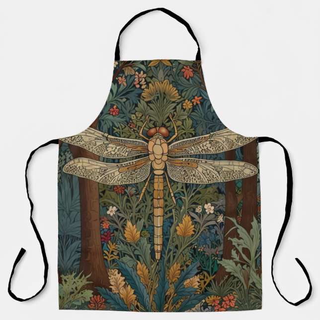 Vintage dragonfly design romantic boho botanical  apron (Front)