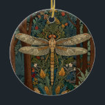 Vintage dragonfly design romantic boho botanical  ceramic tree decoration<br><div class="desc">Immerse yourself in the enchanting allure of this elegant boho bohemian dragonfly artwork, where nature's elegance meets timeless artistry. Set against a lush forest backdrop, this exquisite piece captures the serene beauty of a lush woodland, rich with intricate details of flora and towering trees. The dragonfly, adorned with delicate, wistful...</div>