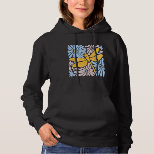 Vintage Dragonfly Dragonfly and Flowers Hoodie