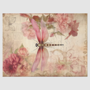 Vintage Dragonfly Ephemera Decoupage Tissue Paper