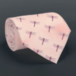 Vintage Dragonfly Floral Neck Tie<br><div class="desc">Stunning neck tie with a vintage style dragonfly and floral pattern in retro colours.</div>