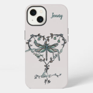 Vintage Dragonfly Heart Faith Hope Love iPhone 13 Case