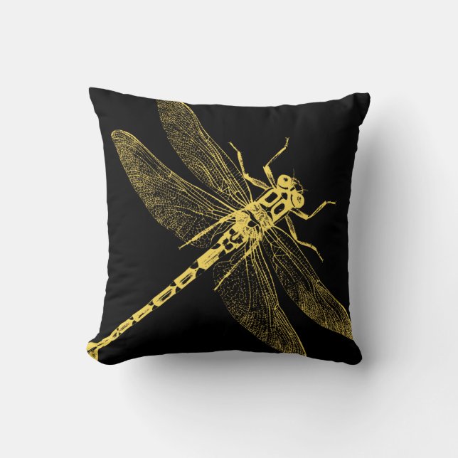 Vintage Dragonfly Illustration II Cushion (Front)