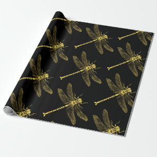 Vintage Dragonfly Illustration II Wrapping Paper