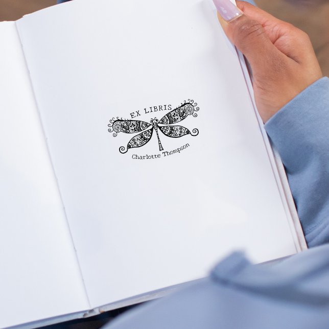 Vintage Dragonfly, Library Ex Libris Rubber Stamp (Creator Uploaded)