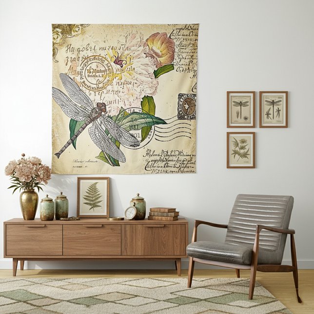 Vintage dragonfly mail tapestry (Creator Uploaded)