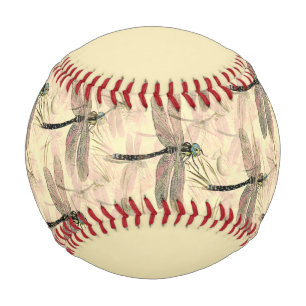 Vintage Dragonfly Print Baseball