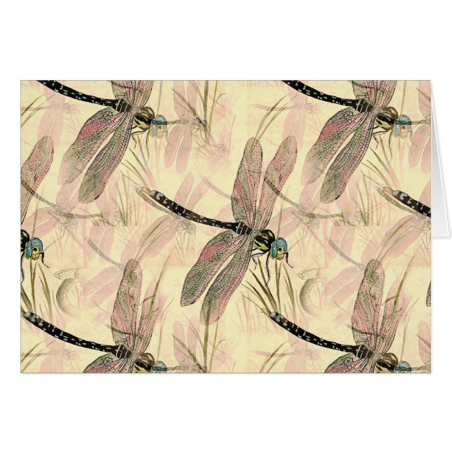 Vintage Dragonfly Print Blank Inside (Front Horizontal)