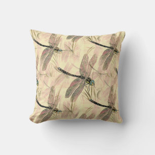 Vintage Dragonfly Print Cushion