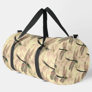 Vintage Dragonfly Print Duffle Bag