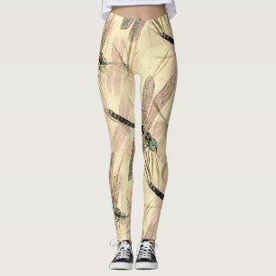 Vintage Dragonfly Print Leggings