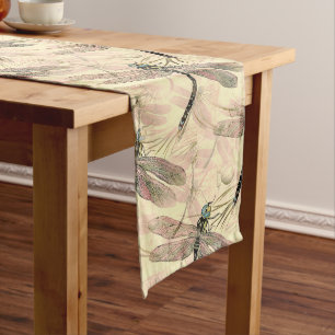 Vintage Dragonfly Print  Long Table Runner