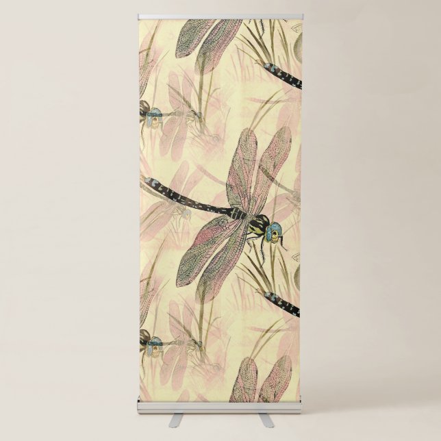 Vintage Dragonfly Print  Retractable Banner (Front)