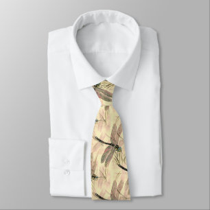 Vintage Dragonfly Print  Tie