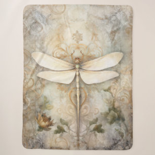 Vintage Dragonfly Sherpa Blanket