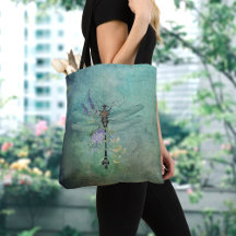 Vintage Dragonfly Tote Bag