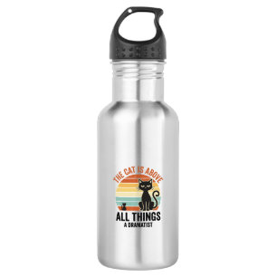 Vintage Dramatic Cat Humour Shirt Design_1 532 Ml Water Bottle