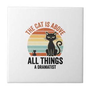 Vintage Dramatic Cat Humour Shirt Design_1 Tile