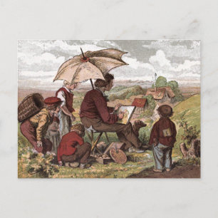 Vintage Drawing: A Simple Artist Postcard