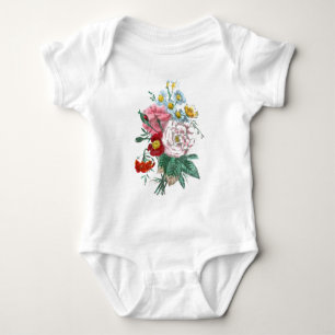 Vintage Drawing: Bengal Roses Baby Bodysuit