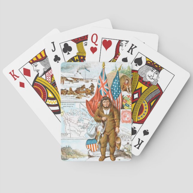 Vintage Drawing: Canadian Collage Playing Cards (Back)