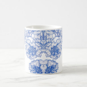 Vintage drawing carnation border coffee mug