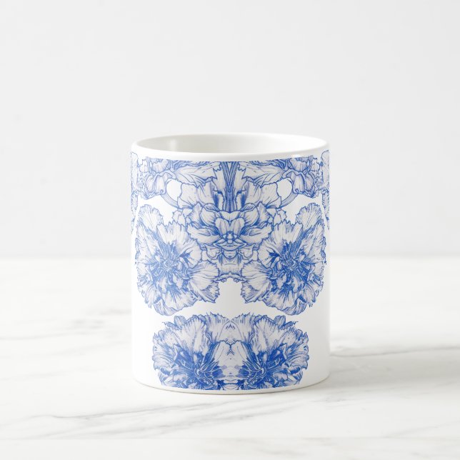 Vintage drawing carnation border  coffee mug (Center)