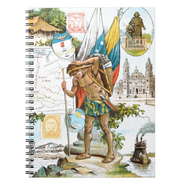 Vintage Drawing: Colombia and Ecuador Notebook (Front)