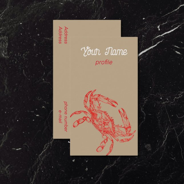 Vintage drawing -  crab   - Business Card (Creator Uploaded)