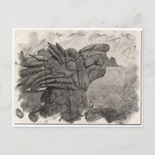 Vintage Drawing of a Dragon of Halong Bay, Vietnam Postcard