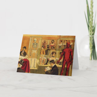 Vintage Drawing of Anatomy Museum - Greeting Card